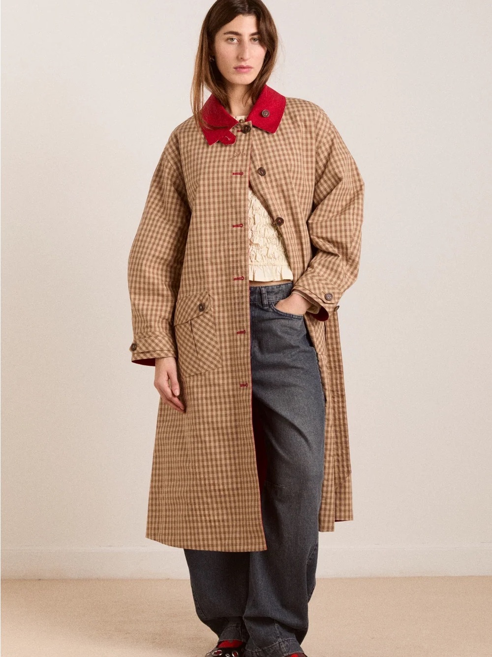 NWT Damson Madder Anja Reversible Honey Trench Coat